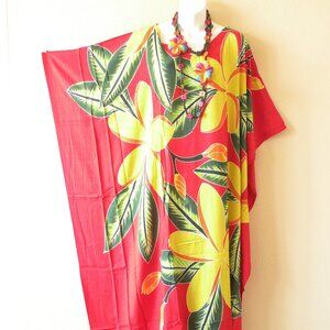 KD410 Floral Batik Hand Painted Plus Batwing VNeck Kaftan Dolman Women Dress
